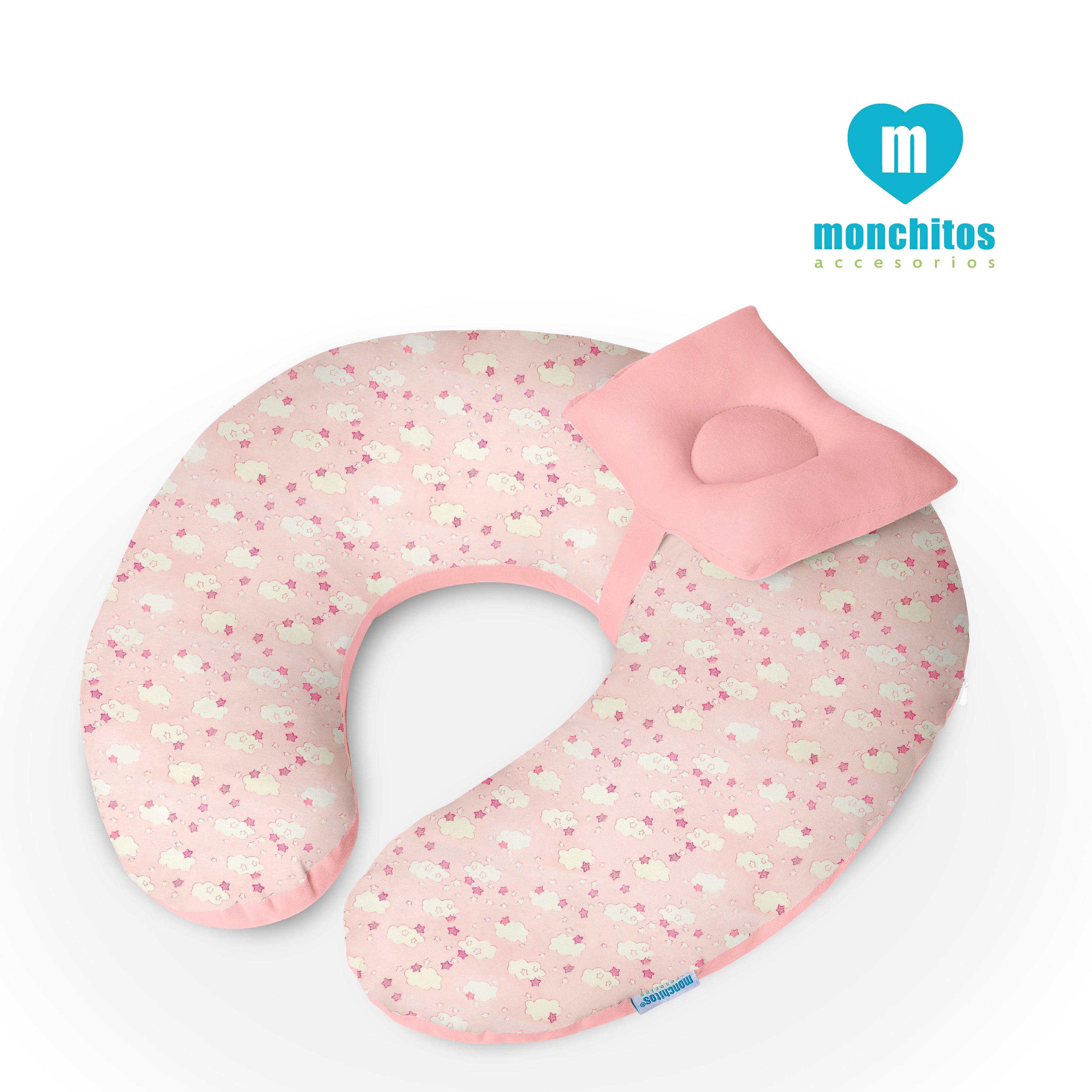 Almohada Lactancia Doble Apoyo Hearts Rosado – Infanti